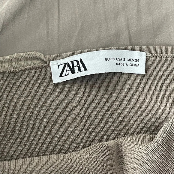 Zara | Taupe Strapless Bustier Stretchy Pull-on Top - Picture 4 of 5